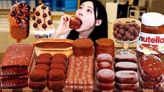 ASMR MUKBANG| Chocolate Desserts! Ice cream, S'mores, Nutella, Macaroon, Maltesers, Tiramisu.