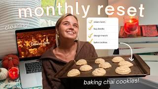 MONTHLY RESET: baking, prepping for fall, cleaning + more! ⭐️