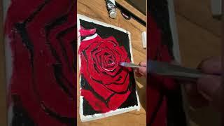 Acrylic rose painting| #acrylicpainting #painting #acrylic #drawiteasy