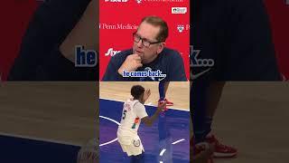 Nick Nurse on the "strange" against Joel Embiid and Andre Drummond in the Sixers vs Spurs game