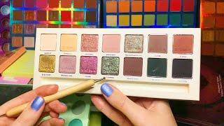 ASMR Eyeshadow Palettes Tracing  Reading Shade Names (Whispered)