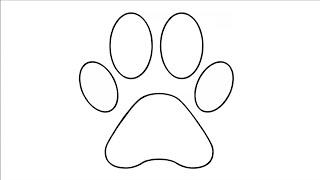 how to draw a dog paw