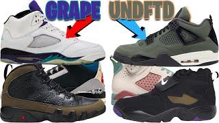 AIR JORDAN 5 GRAPE 2025, UNDEFEATED JORDAN 4, JORDAN 9 OLIVE 2024, DIAMOND TURF RAVENS + MORE