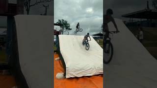 AIRBAG!! BMX RACERS JUMPING BIG AIR LANDING!! #airbag #bmx #racing #freestyle #traillife #viral