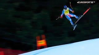 The moment French Skier Cyprien Sarrazin Crashes Heavily in Downhill Training in Bormio Italie ski