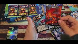 Magic The Gathering Unfinity Booster Box! Cool art and land cards! MTG CCG