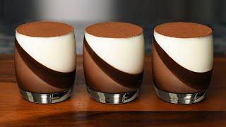 Chocolate dessert panna cotta. Easy to make. No bake.