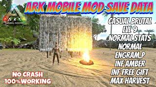 ARK MOBILE SAVE DATA | CASUAL BRUTAL | LVL 9 NORMAL STATS | INF AMBER & FREE GIFT BOX | MAX HARVEST