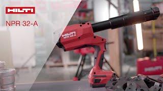 INTRODUCING Hilti NPR 32-A cordless pistol-grip pipe press tool