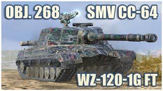 Object 268, SMV CC-64 & WZ-120-1G FT • WoT Blitz Gameplay