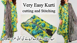 Kurti/suit Cutting and Stitching Step by Step/Easy Kurti Cutting for Beginners with Very Useful Tips