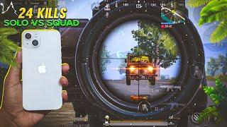 iPhone 13 - SOLO VS SQUAD 24 Finishes CD GAMEPLAY BGMI Gameplay on iPhone 13 BGMI GAMEPLAY Test 2024