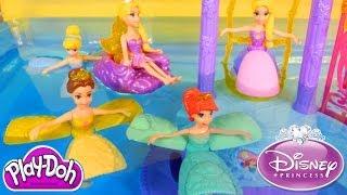 NEW Disney Princess Water Palace Playset Ariel Cinderella Belle Rapunzel Petal Float PLAY-DOH Fun!