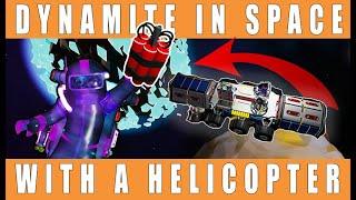 Make a HELICOPTER in Astroneer to EXPLODE dynamite in space [2021]