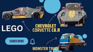 CHEVROLET CORVETTE C8.R RACE CAR & MONSTER TRUCK LRGO TOYS BUILDING