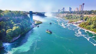 Walking across USA-Canada Border at Niagara Falls - Crossing Border on foot from American Side