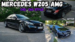 Mein Mercedes C200 W205 AMG Umbau in 7 Min | C63 C43 Style Bodykit |ALL BLACK