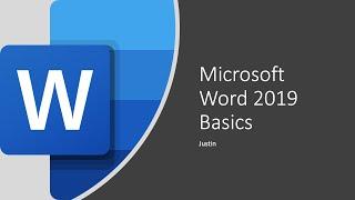 Microsoft Word 2019 Basics