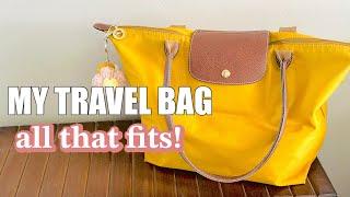 What's In My Handbag - Longchamp Le Pliage tote | Carry-On Travel Essentials!