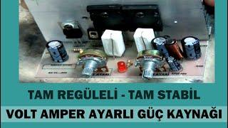 Volt - Amper ayarlı tam regüleli 0-24V   0-10 A Ayarlı Güç Kaynağı