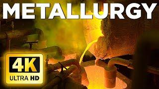 METALLURGY | 4K ULTRA HD Relaxation Film - Melting Metal in Factory Furnace