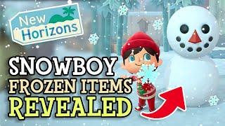 Animal Crossing New Horizons EVERY FROZEN ITEM REVEALED (Snowboy Recipes) ACNH Large Snowflake Guide