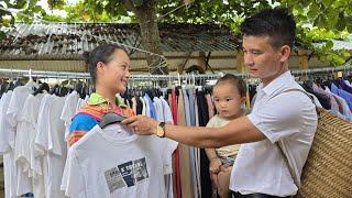 Single mother smiles happily next to the kind policeman