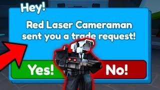 Red Laser Cameraman Sent Me A TRADE And THIS Happened...  | Toilet Tower Defense Roblox