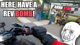 Moto Week #96 SCARING PEOPLE WITH REV BOMBS!!!