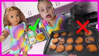 Boss Kin Tin Starts a NEW BAKING Business with American Girl Doll Summer McKinny!!