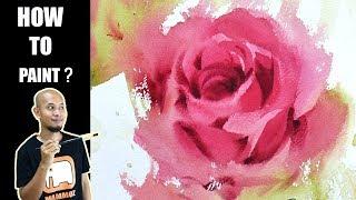 5 minute How to paint Red Rose no.3 #Watercolor painting | step by step |Watercolor tutorial