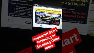cognizant revoking or declining many candidates offer letter mail update @PappuCareerGuide