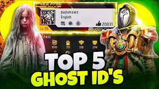 Top 5 Most Dangerous Ghost Id !!! - Searching Ghost ids in Free fire - Gaming with Raahim