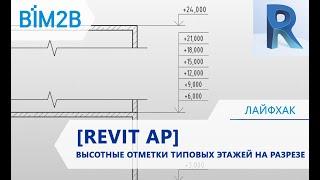 [Revit АР] Высотные отметки типовых этажей на разрезе