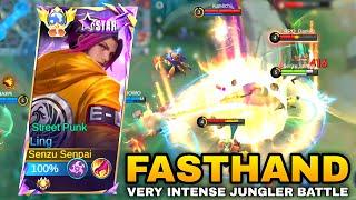 LING FASTHAND DESTROYS ENEMY - VERY INTENSE JUNGLER BATTLE - Ling Gameplay Mobile Legends