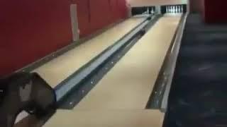 Guy throws bowling ball at tv