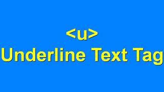 HTML Underline Tag