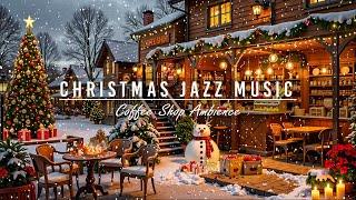 Snow Falling at Cozy Christmas Porch Ambience with Christmas Jazz Music 2025 for Good Mood, Relaxing