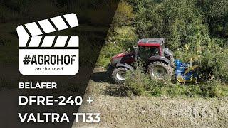 Valtra T133 traktor munka közben egy Belafer DFRE-240 láncos erdészeti szárzúzóval