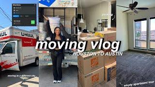 MOVING FROM HOUSTON TO AUSTIN VLOG PT.1 | pack with me, chit chat, empty apartment tour, & more