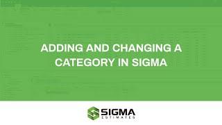 How to add and change a category in Sigma