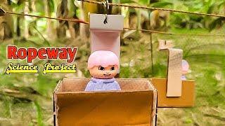 Ropeway: How to make Ropeway at home/ Best and Simple Science Project, Mini Kids cable Car making