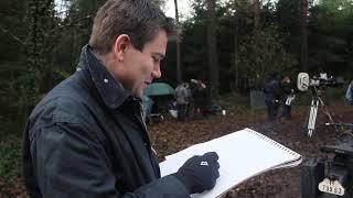 Dan Llywelyn Hall on the set of Resistance