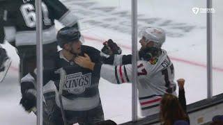 Tanner Jeannot scuffles with Nick Foligno.