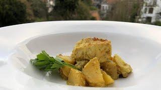 Mustard Chicken recipe, marinated and baked potatoes, with Dijon mustard, lemon sauce vinaigrette.