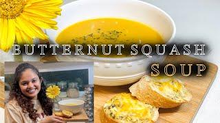 Butternut squash soup | බටානා සුප් | Garlic and cheese bread | Life in USA 