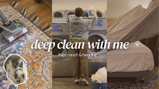 DEEP CLEAN WITH ME | rugs, couch & bedding