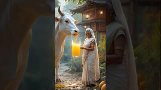 Grandmother cow gives millions litres of Mango juice  #ai #cow #cartoon #shorts