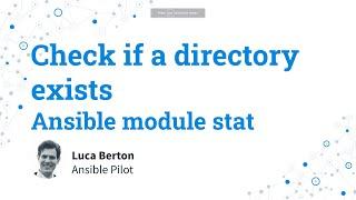 Check if a directory exists - Ansible module stat