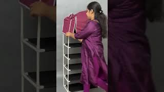 Layer Portable Foldable Wardrobe Storage Organizer Shelves for Clothes Rack #rack #clothorganizer